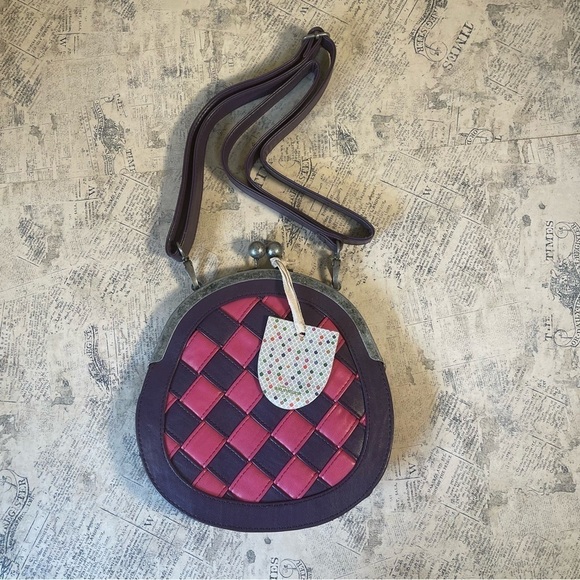 Skunkfunk Handbags - Skunkfunk Woven Clutch Purple and Pink crossbody bag